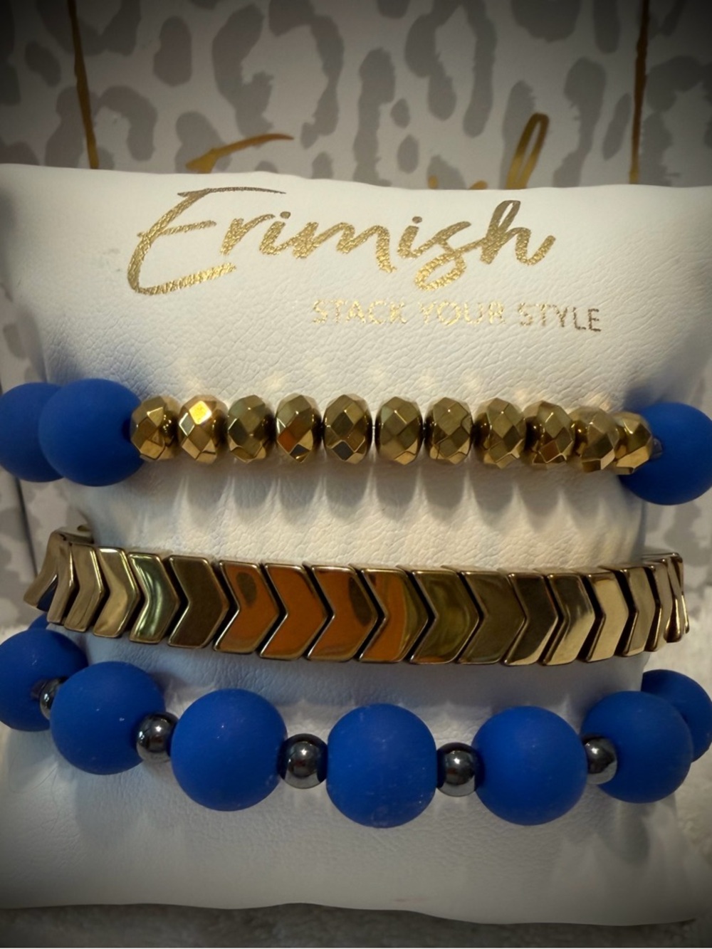 New ERIMISH Bracelets - 3 Pc - Blue - Custom Regular, Kids or Extended Size